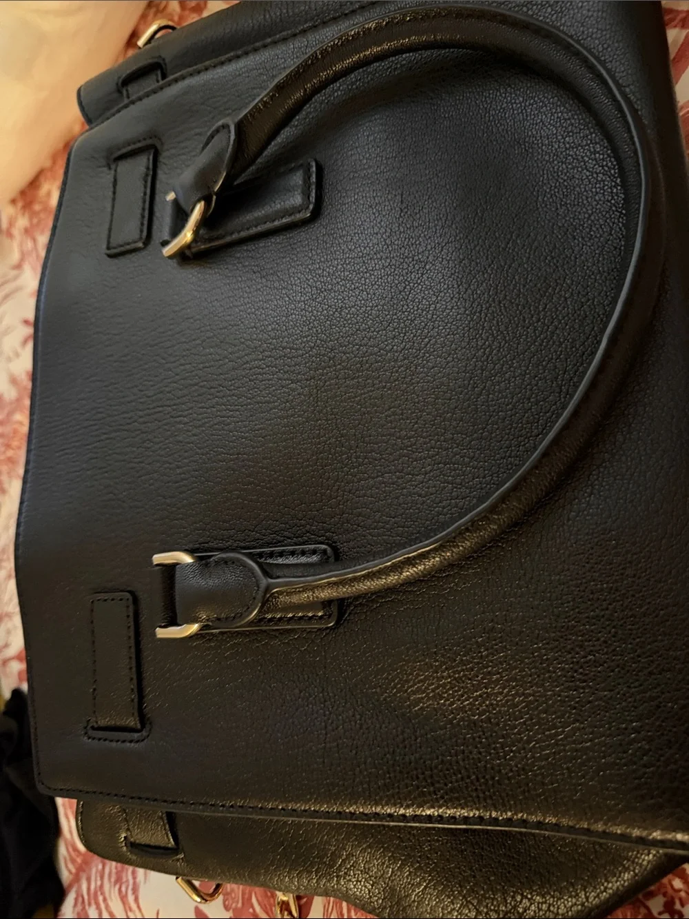 MICHAEL Michael Kors Hamilton Black Pebbled Leather Satchel Bag size medium